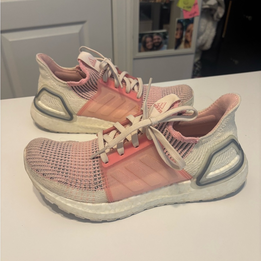 Adidas Women's Pink and White Athletic Shoes
